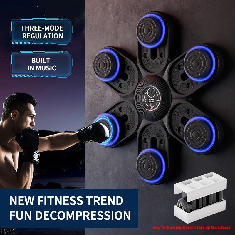2026 Bluetooth Music Boxing Wall Machine for Adults & Kids with 3 Distance, 9 Modes & 9 Speed Settings Large Size Smart Wall-Mounted Electronic Trainer for Home Gym Fitness Training